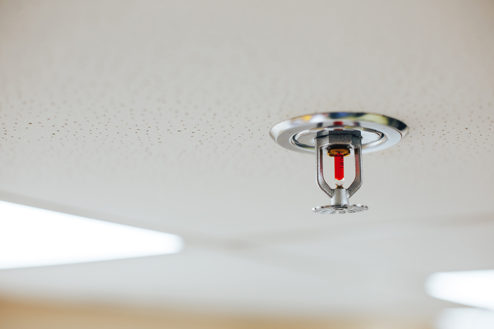 sprinkler on a ceiling