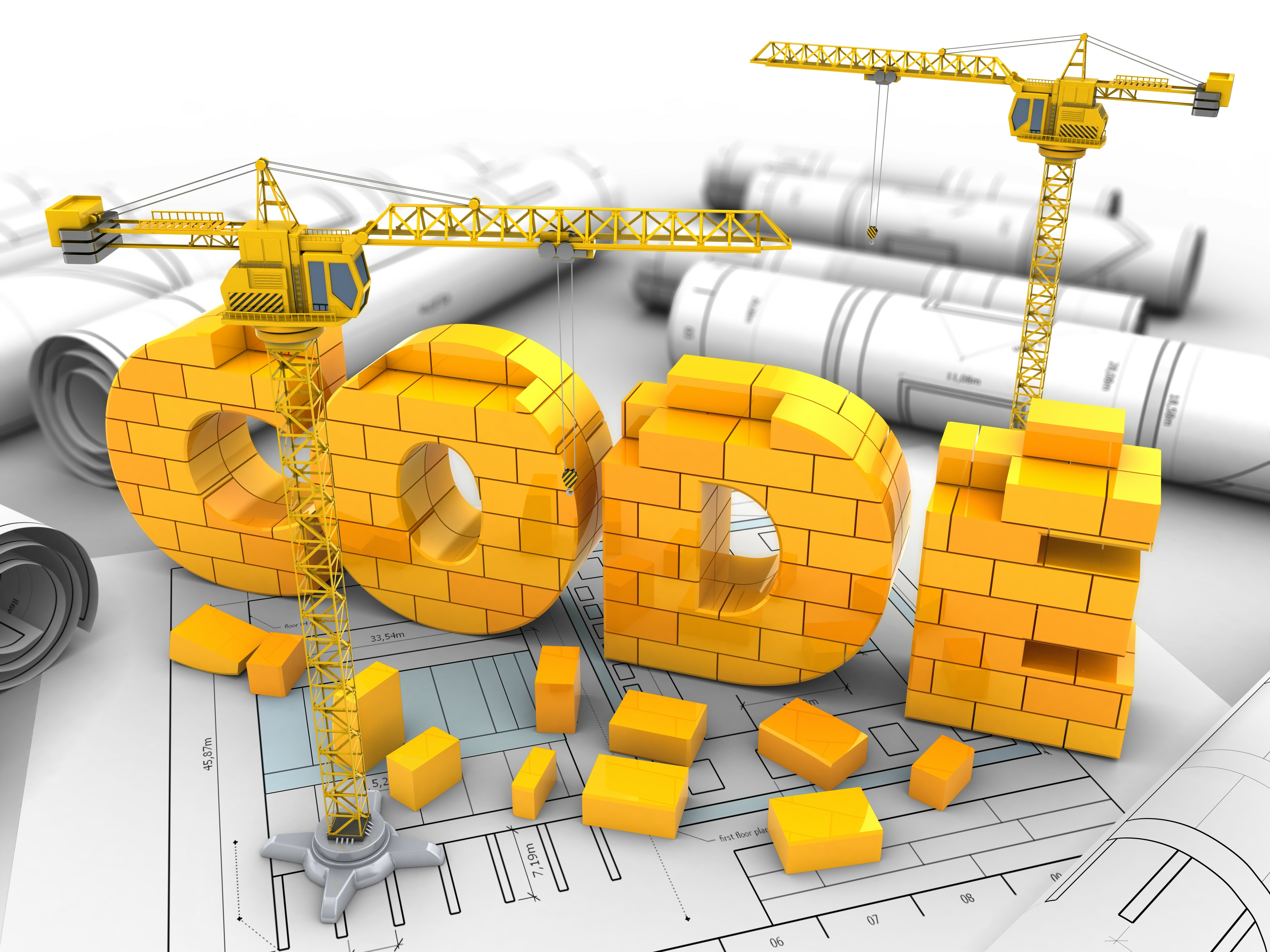 construction blocks that form the word "CODE"